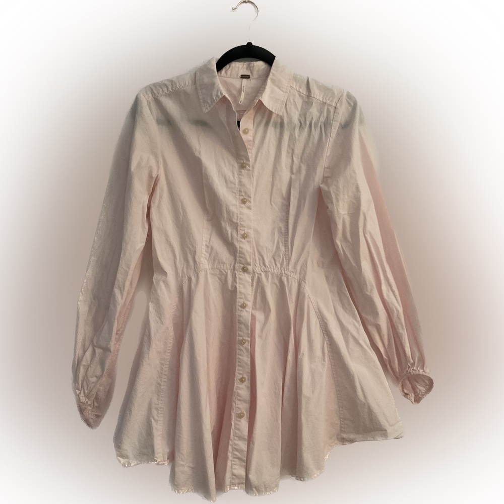 Pink Free People Button Up